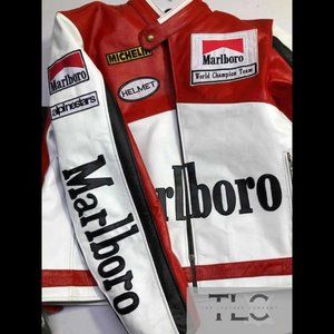 Vintage Marlboro red and white biker jacket